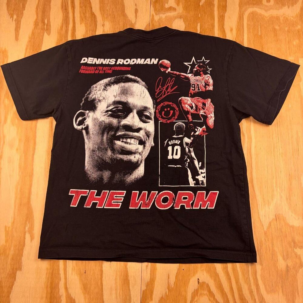 Dennis Rodman "The Worm" Graphic Back Hit T-Shirt – Black – Men’s M